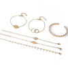 Alloy Geometric Electroplated Butterfly Drop Oil Crescent Coin Open Combination Bracelet