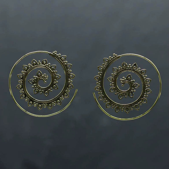 Alloy Geometric Electroplated Exaggerated Lotus Spiral Gear Women's Earrings