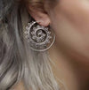 Alloy Geometric Electroplated Exaggerated Lotus Spiral Gear Women's Earrings