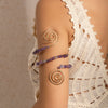 Alloy Geometric Electroplated Gravel Beaded Spiral Open Arm Bracelet Jewelry