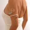 Alloy Geometric Electroplated Gravel Beaded Spiral Open Arm Bracelet Jewelry