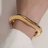 Alloy Geometric Electroplated Heavyduty Design Glossy Unisex Bracelet