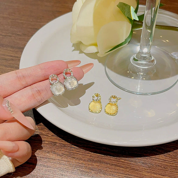 Alloy Geometric Electroplated Light Luxury Earrings For Women
