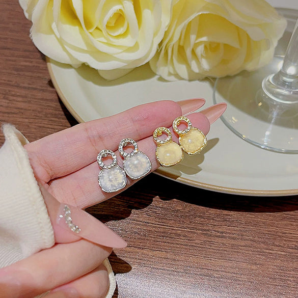 Alloy Geometric Electroplated Light Luxury Earrings For Women