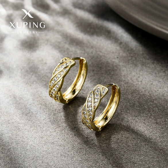Alloy Geometric Electroplated Microinlaid Zircon Women's Ear Ring Ear Buckle Accessories