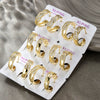 Alloy Geometric Electroplated Microinlaid Zircon Women's Ear Ring Ear Buckle Accessories