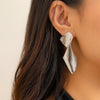 Alloy Geometric Electroplated Punk Style Teardrop Earrings For Women