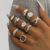 Alloy Geometric Electroplated Round Ring Set