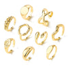 Alloy Geometric Electroplated Round Ring Set