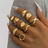 Alloy Geometric Electroplated Round Ring Set