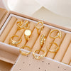 Alloy Geometric Electroplated Round Ring Set