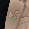 Alloy Geometric Electroplated Stethoscope Brooch Unisex Funny Accessories