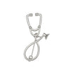 Alloy Geometric Electroplated Stethoscope Brooch Unisex Funny Accessories