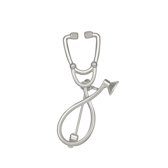 Alloy Geometric Electroplated Stethoscope Brooch Unisex Funny Accessories