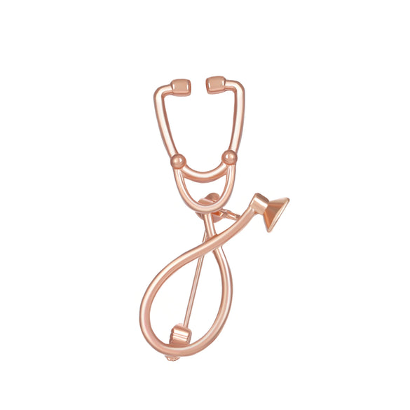 Alloy Geometric Electroplated Stethoscope Brooch Unisex Funny Accessories