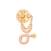 Alloy Geometric Electroplated Stethoscope Brooch Unisex Funny Accessories