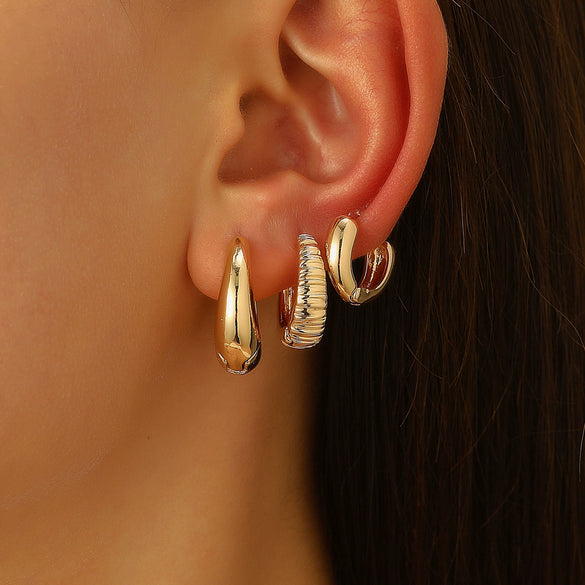 Alloy Geometric Electroplated Unisex Rock Punk Earrings