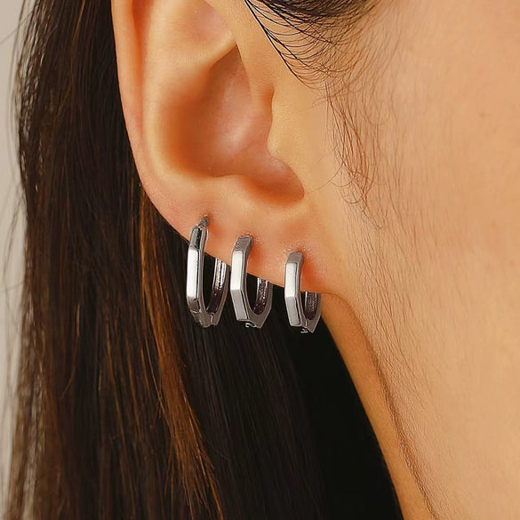 Alloy Geometric Electroplated Unisex Rock Punk Earrings