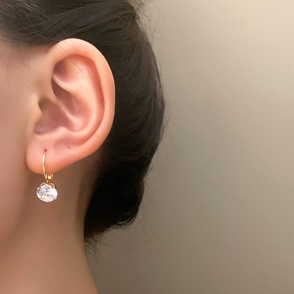 Alloy Geometric Electroplated Women's Zircon Ear Buckle Earrings