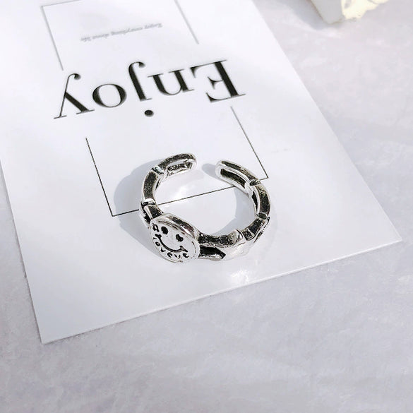 Alloy Geometric Electroplating Unisex Retro Open Multilayer Ring Hiphop Style Hand Jewelry
