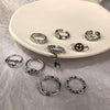 Alloy Geometric Electroplating Unisex Retro Open Multilayer Ring Hiphop Style Hand Jewelry