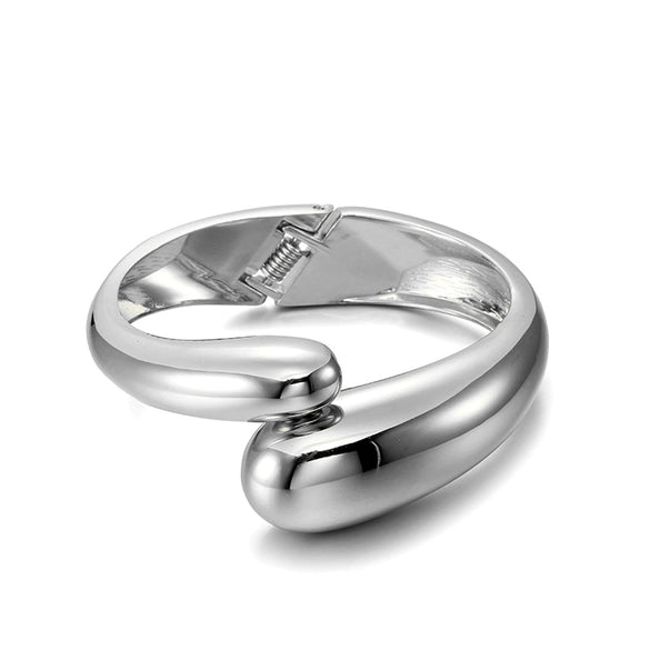 Alloy Geometric Electroplating Water Drop Glossy Asymmetric Spring Opening Unisex Bracelet