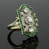 Alloy Geometric Engagement Ring And Finger Ring With Emerald Zircon Electroplating