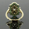 Alloy Geometric Engagement Ring And Finger Ring With Emerald Zircon Electroplating