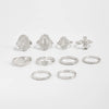 Alloy Geometric Exaggerate Style Electroplated Ring Set