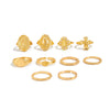 Alloy Geometric Exaggerate Style Electroplated Ring Set
