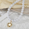 Alloy Geometric Exaggerated Heartshaped Electroplated Necklace For Women