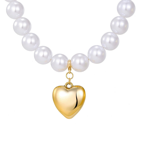 Alloy Geometric Exaggerated Heartshaped Electroplated Necklace For Women