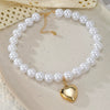 Alloy Geometric Exaggerated Heartshaped Electroplated Necklace For Women