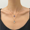 Alloy Geometric Eye Pendant Diamond Necklace For Women