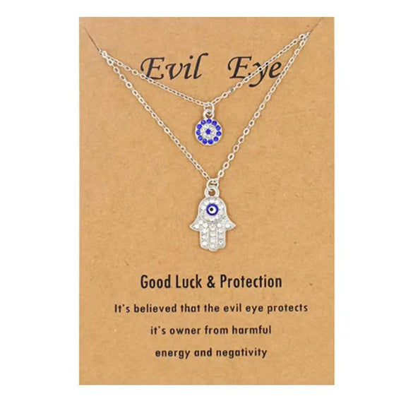 Alloy Geometric Eye Pendant Diamond Necklace For Women