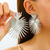 Alloy Geometric Fan Shaped Exaggerated Tassel And Heart Shaped Electroplated Women's Earrings