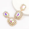 Alloy Geometric Fashion Exaggerated Claw Chain Diamond Rhinestone Glass Diamond Earrings