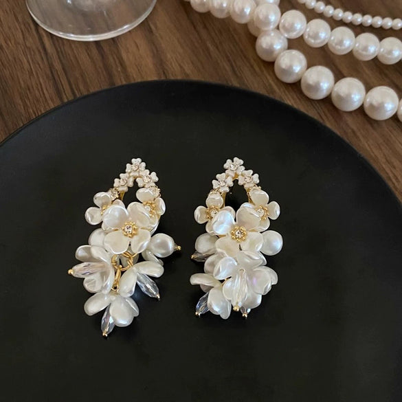 Alloy Geometric Floral Women's Earrings Set With Pearls