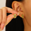 Alloy Geometric Flower Enamel Electroplated Women's Earrings