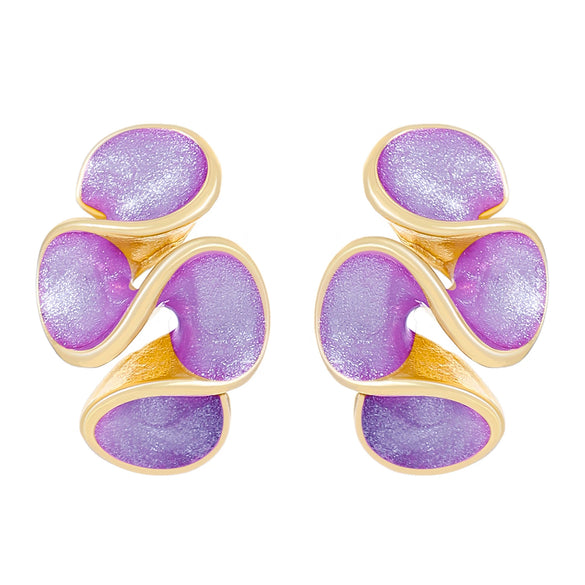 Alloy Geometric Flower Enamel Electroplated Women's Earrings