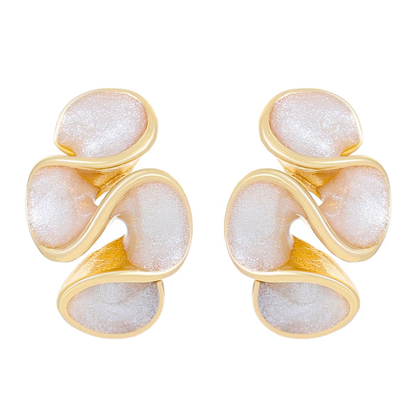 Alloy Geometric Flower Enamel Electroplated Women's Earrings