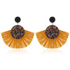 Alloy Geometric Flower Fanshaped Tassel Women's Retro Exaggerated Earrings Electroplated
