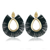 Alloy Geometric Flower Fanshaped Tassel Women's Retro Exaggerated Earrings Electroplated