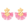 Alloy Geometric Flower Fanshaped Tassel Women's Retro Exaggerated Earrings Electroplated