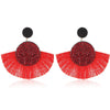 Alloy Geometric Flower Fanshaped Tassel Women's Retro Exaggerated Earrings Electroplated