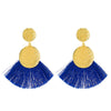 Alloy Geometric Flower Fanshaped Tassel Women's Retro Exaggerated Earrings Electroplated