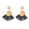 Alloy Geometric Flower Fanshaped Tassel Women's Retro Exaggerated Earrings Electroplated