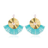 Alloy Geometric Flower Fanshaped Tassel Women's Retro Exaggerated Earrings Electroplated