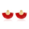 Alloy Geometric Flower Fanshaped Tassel Women's Retro Exaggerated Earrings Electroplated