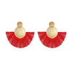 Alloy Geometric Flower Fanshaped Tassel Women's Retro Exaggerated Earrings Electroplated